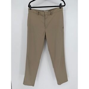 Dennis Uniform Mens Khaki Tan Flat Front Straight Leg Pants 33x30 Style 074500